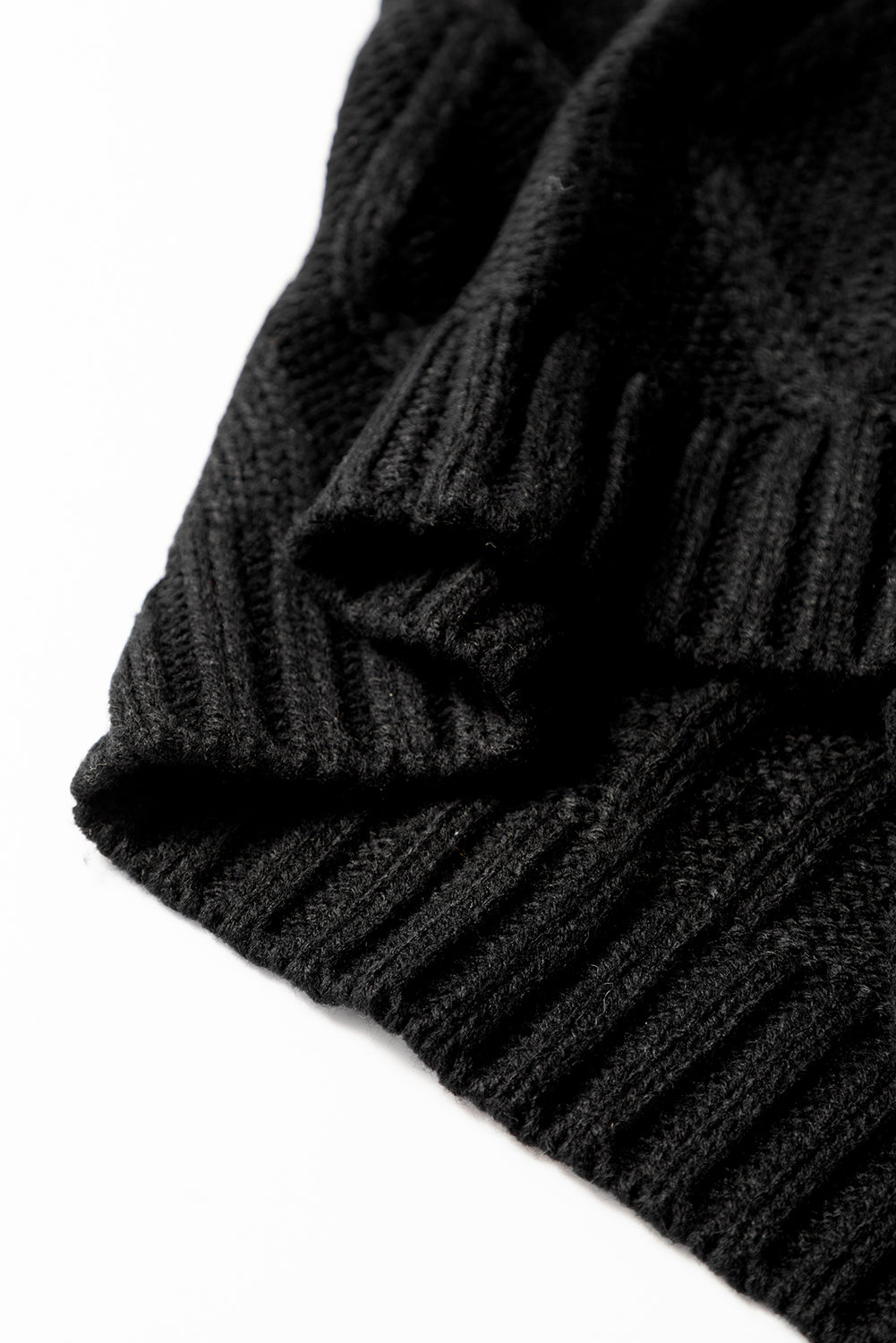 Bailey Black Cable Knit Colorblock Satin Bowknot