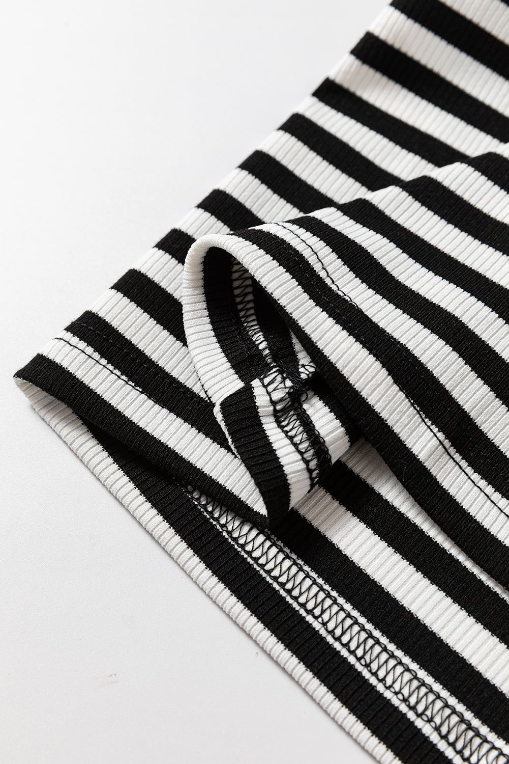 Hillary-Black Stripe Colorblock Top