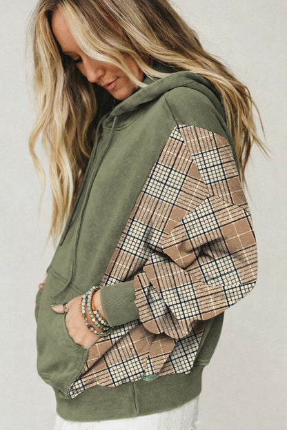 Olive & Plaid Cotton Hoodie