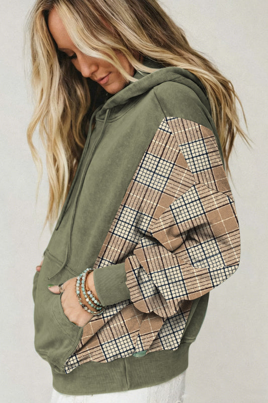 Olive & Plaid Cotton Hoodie