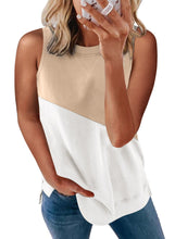 Load image into Gallery viewer, Crew Neck Colorblock Tank Top
