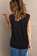 Load image into Gallery viewer, Broken Hole Detail Crew Neck Tank Top