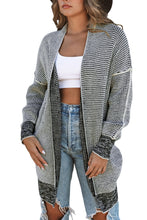 Load image into Gallery viewer, Yellow Knitted Open Front Casual Long Cardigan