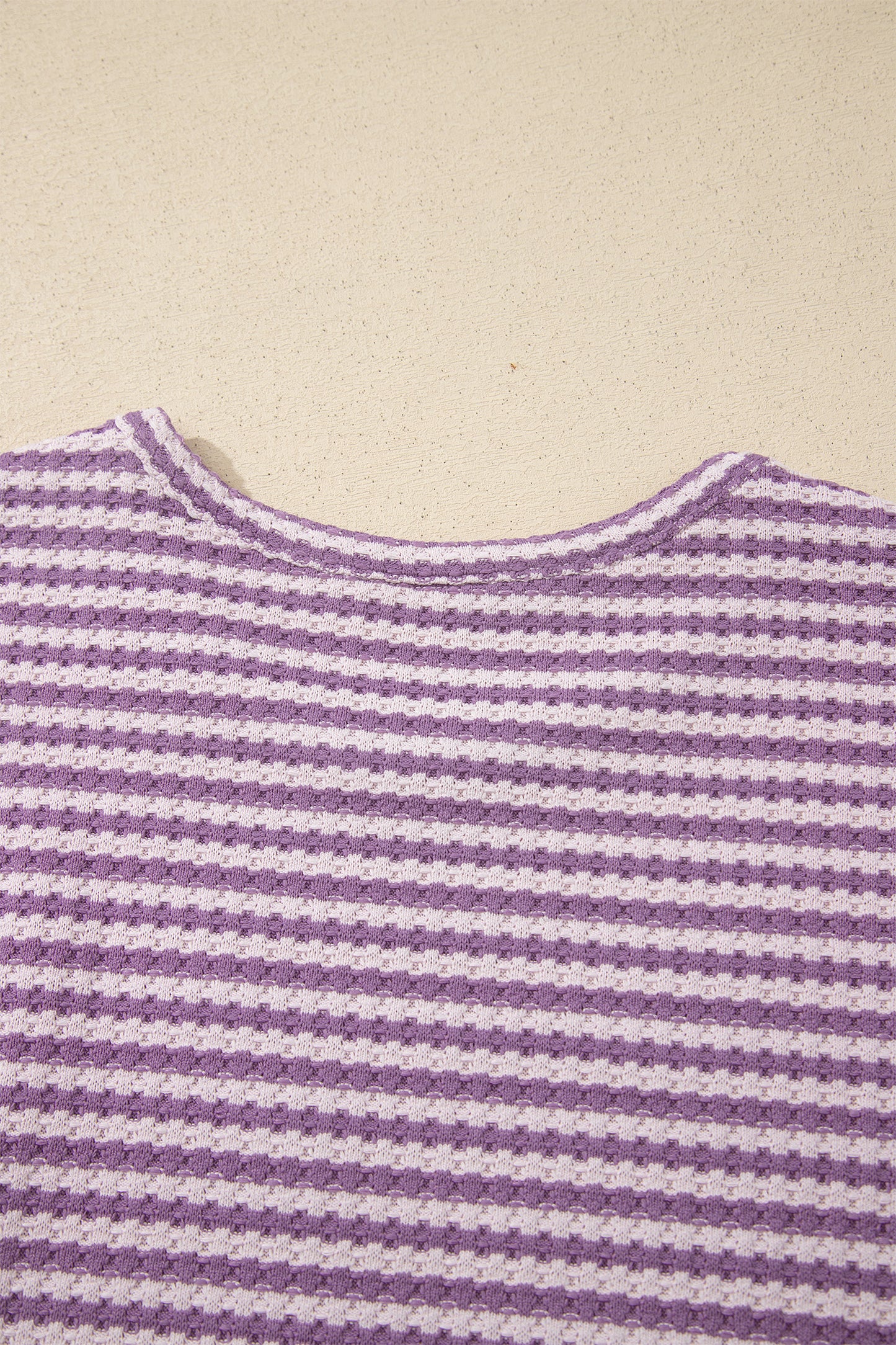 Brown Stripe Knit Short 2pcs Set