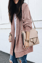 Load image into Gallery viewer, Yellow Knitted Open Front Casual Long Cardigan