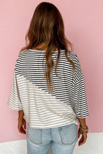 Load image into Gallery viewer, Casual Striped Drop Shoulder Half Sleeve T Shirt
