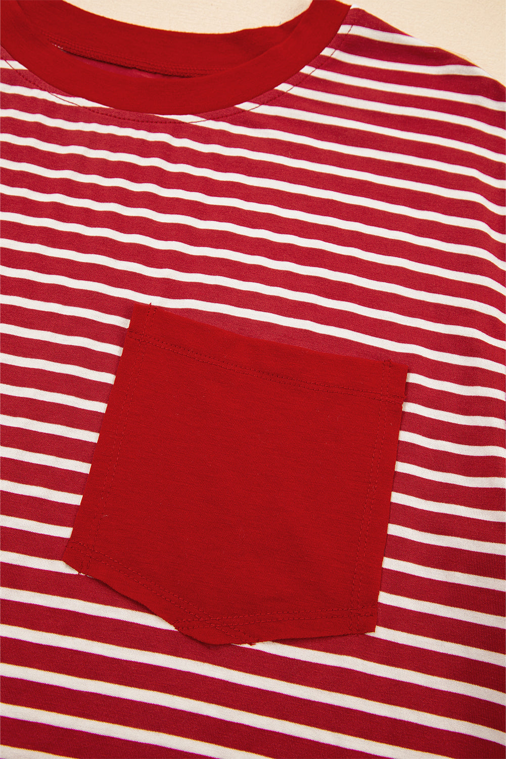 Rebecca-Red Stripe Chest Pocket Tank Top