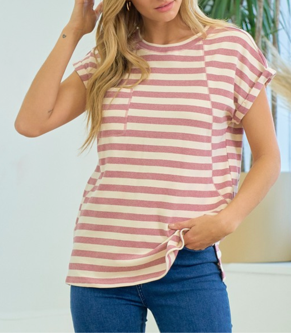 Cameron-Stripework cuffed Sleeve