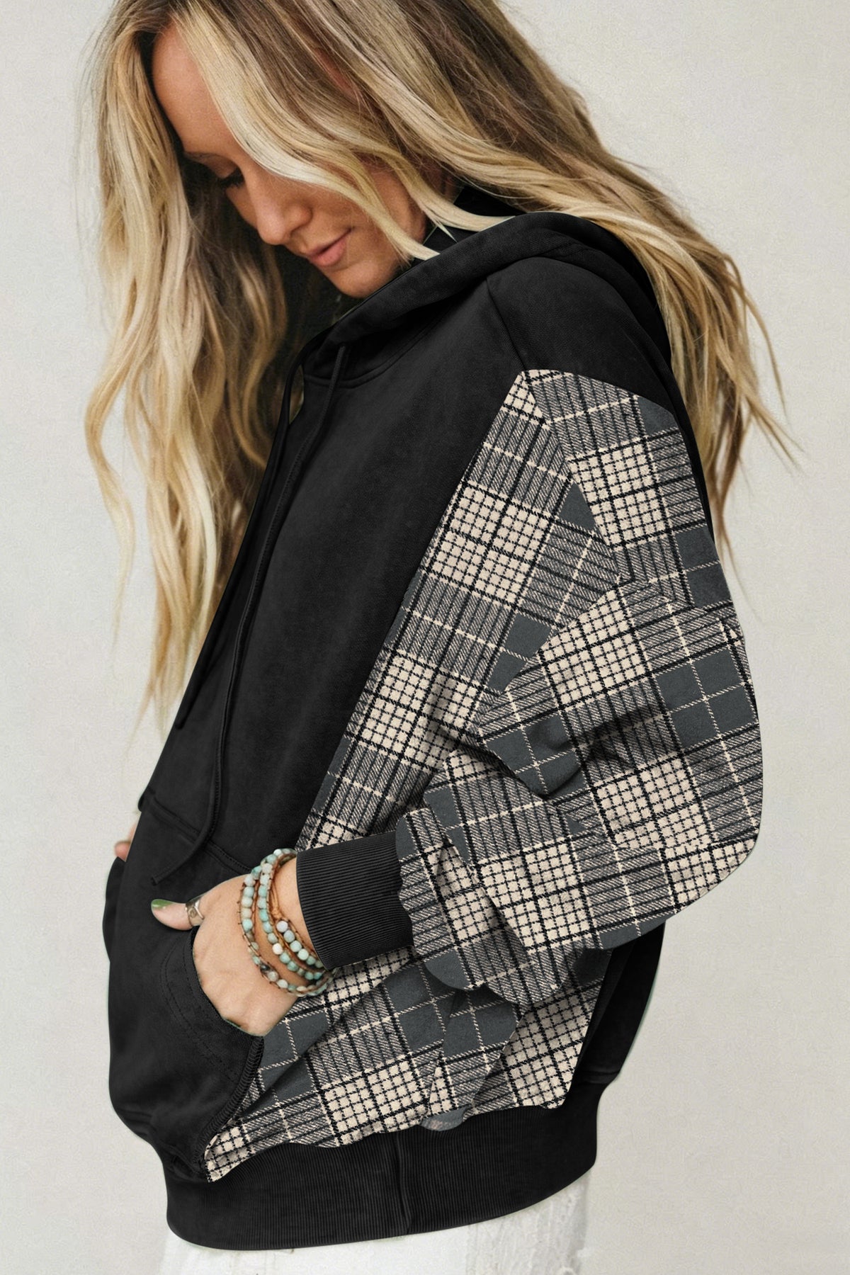 Olive & Plaid Cotton Hoodie