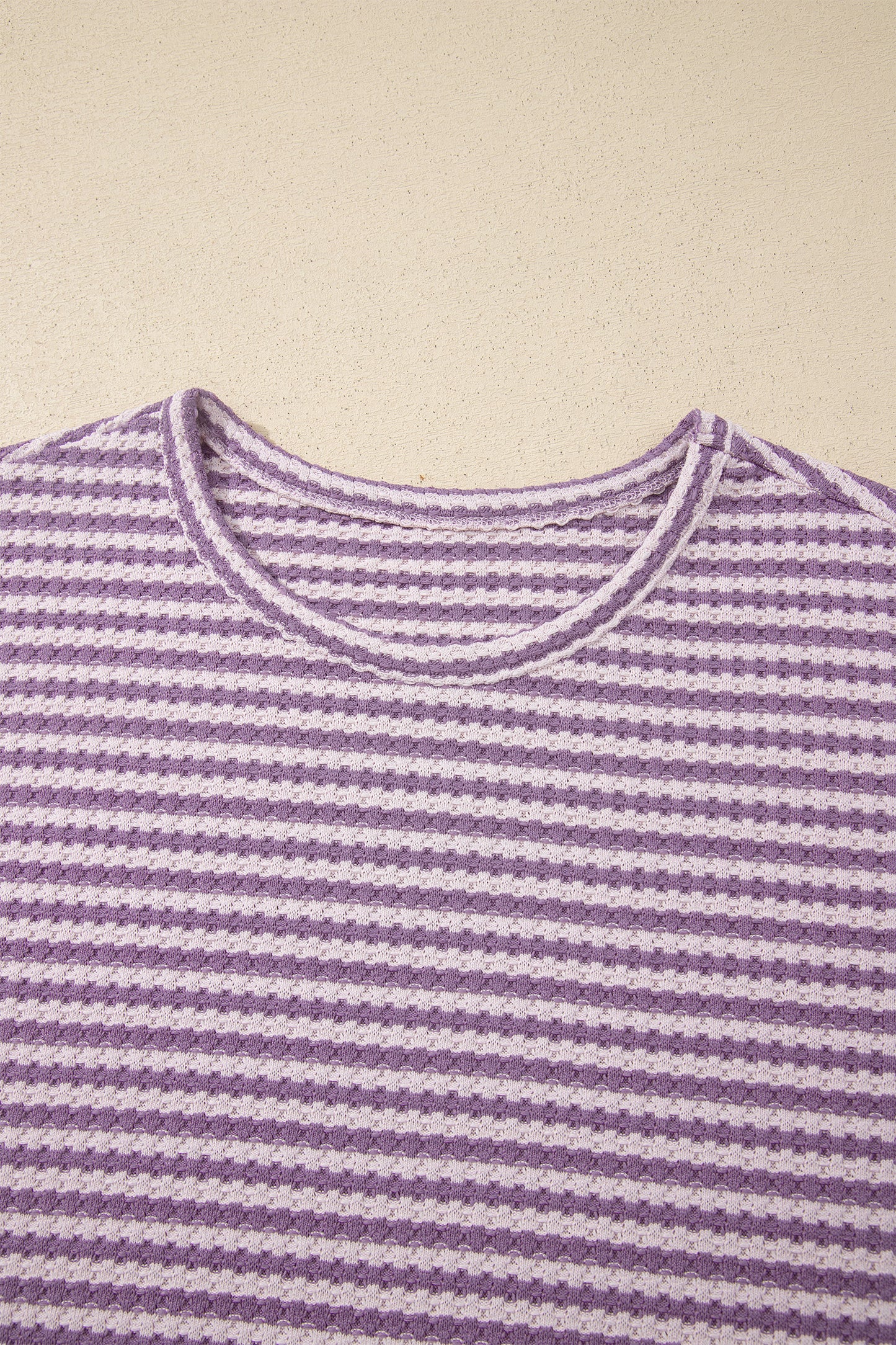 Brown Stripe Knit Short 2pcs Set