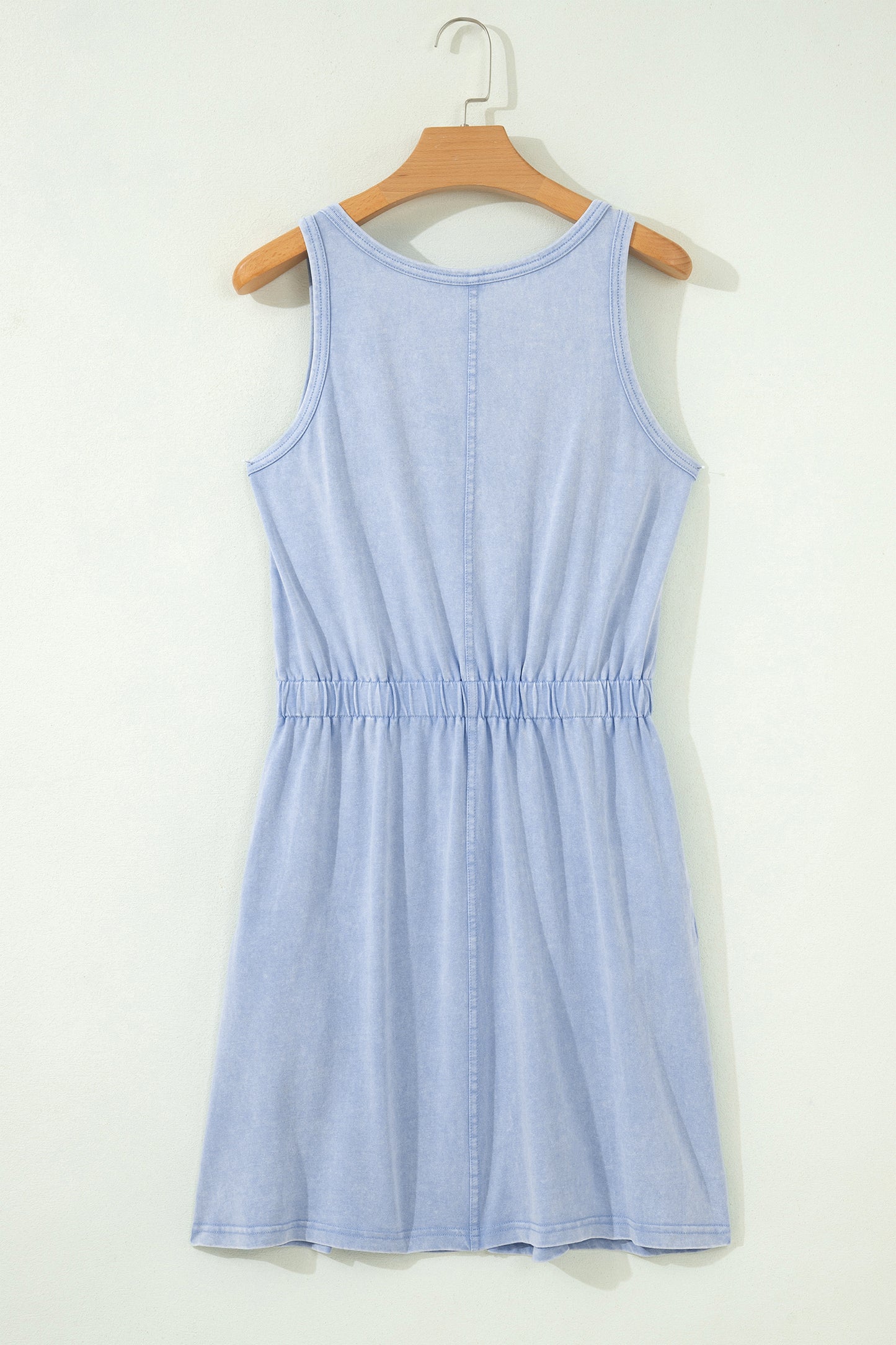 Smoke Gray Mineral Wash Mini Dress