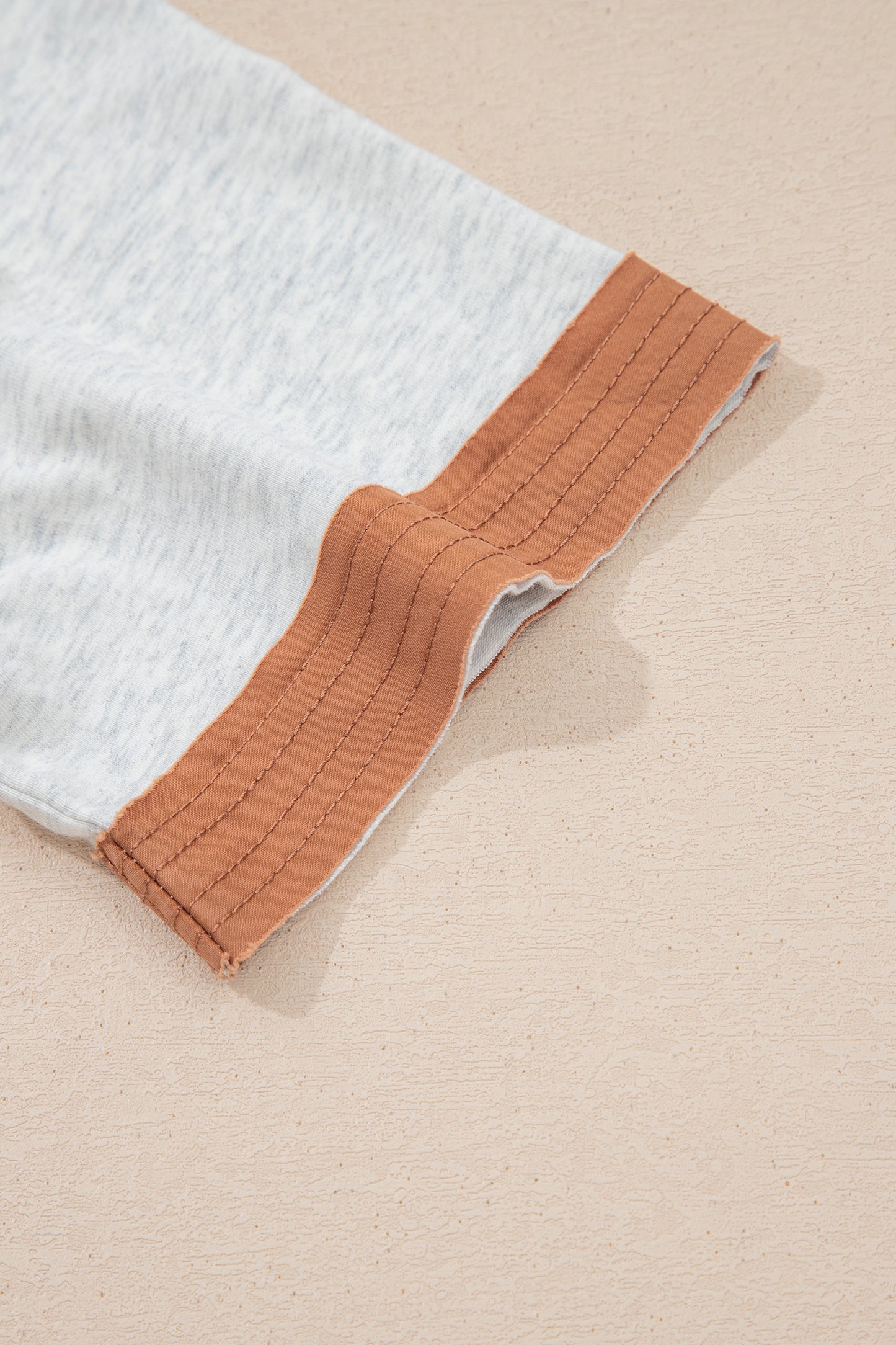 Light Grey Raw Seam Color Block Tee