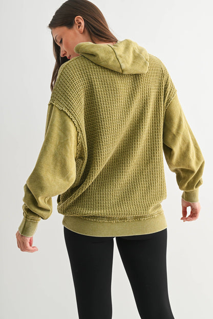 Danni-Waffle Knit Hoodie