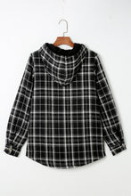 Load image into Gallery viewer, Orange Snap Button Sherpa Lined Hooded Flannel Jacket