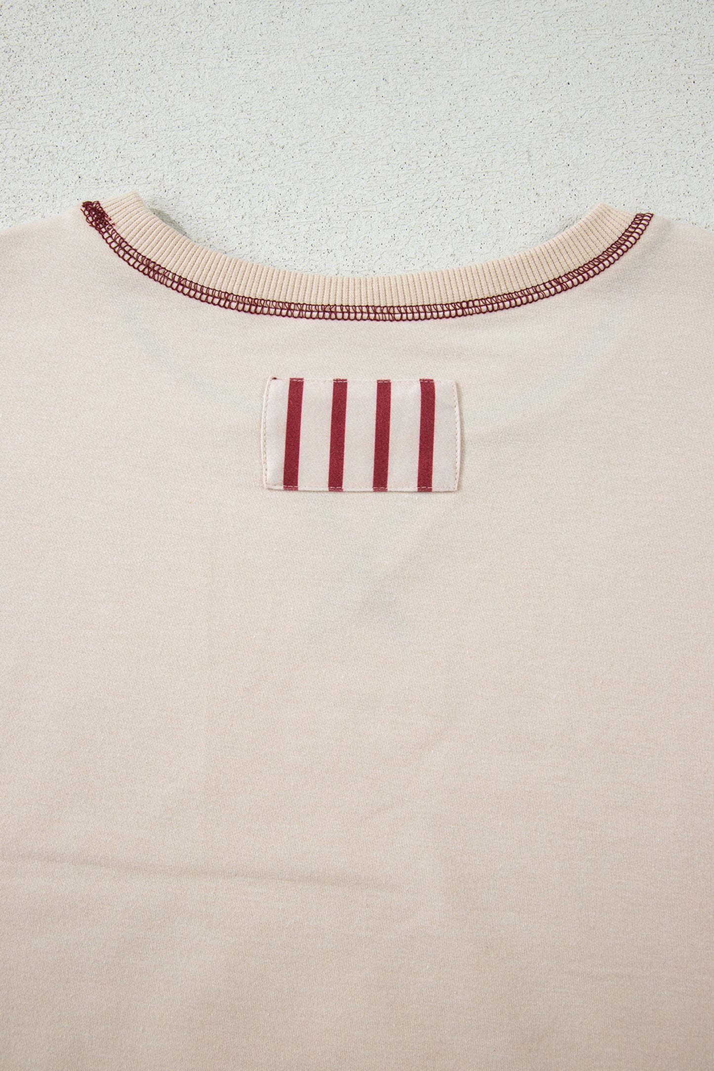 Red Stripe Sleeve Knit Top