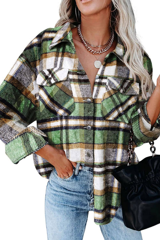V Neck Button Down Oversized Blouses Tops with Pockets