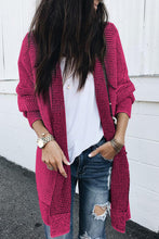 Load image into Gallery viewer, Yellow Knitted Open Front Casual Long Cardigan