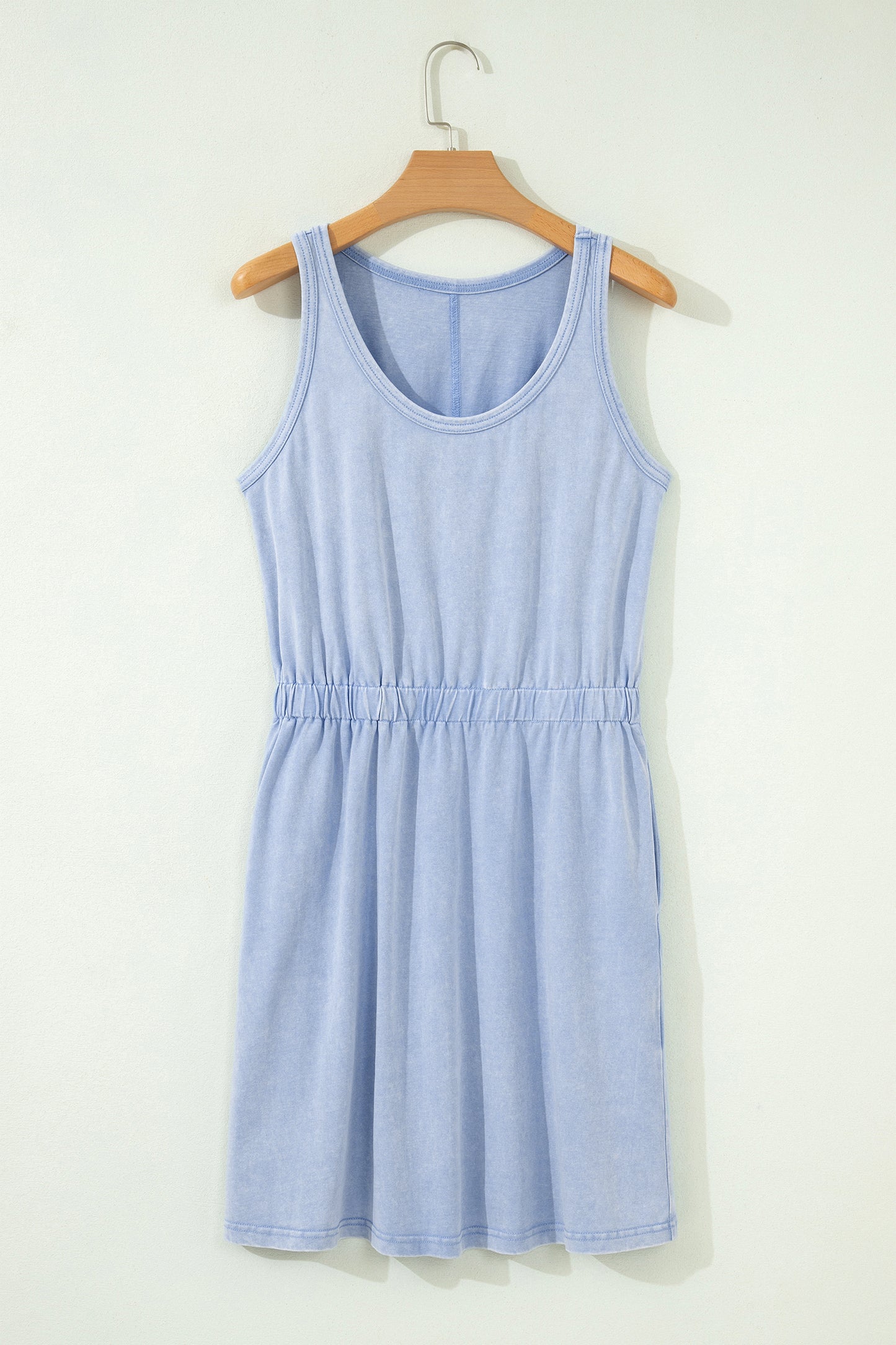 Smoke Gray Mineral Wash Mini Dress