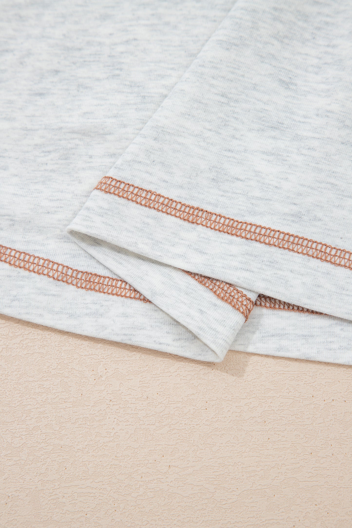Light Grey Raw Seam Color Block Tee