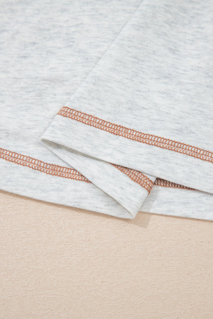 Light Grey Raw Seam Color Block Tee
