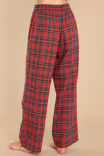 Load image into Gallery viewer, Fiery Red Tartan Plaid Print Long Sleeve Shirt and Pants Pajama Set