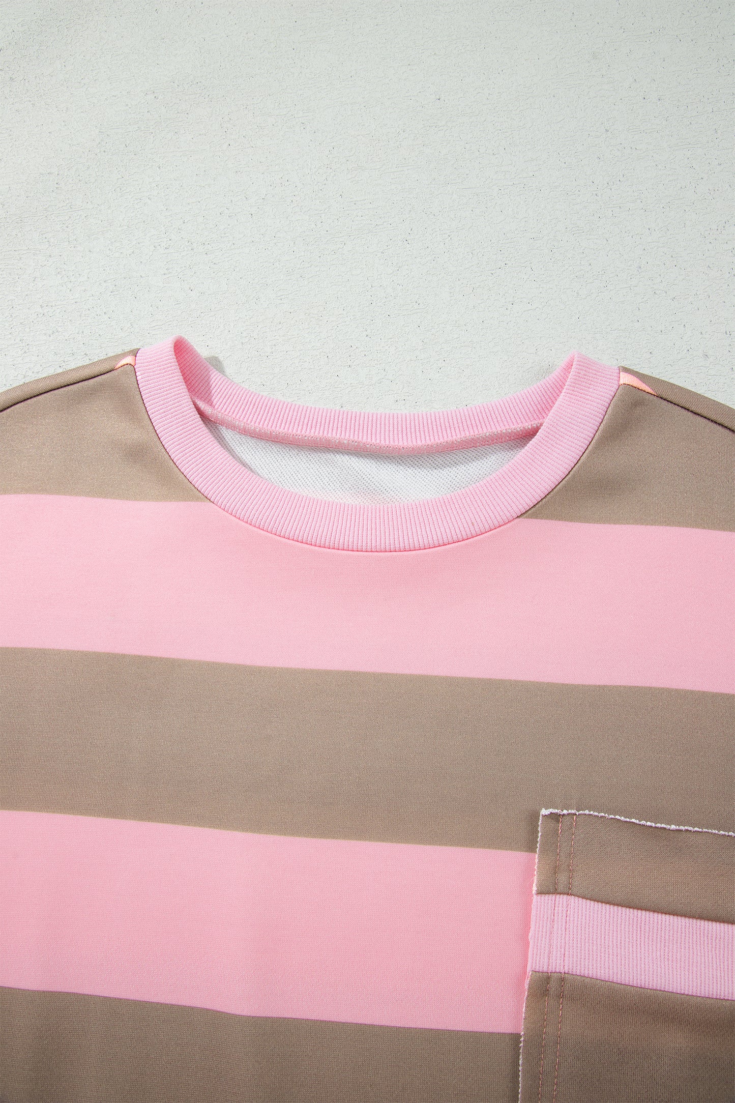 Pink Stripe Striped Colorblock  Sweatshirt