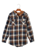 Load image into Gallery viewer, Orange Snap Button Sherpa Lined Hooded Flannel Jacket