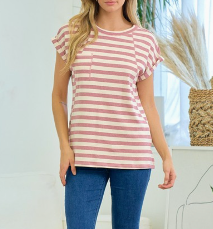 Cameron-Stripework cuffed Sleeve