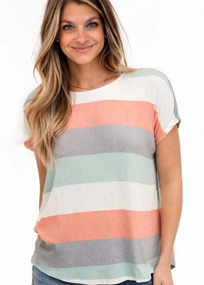 Multi Stripe Oversized Top