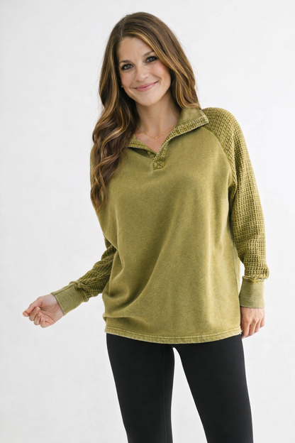 Ivy Waffle Knit Henley