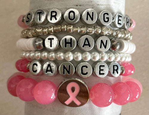 Stronger Than Cancer Bracelet Set