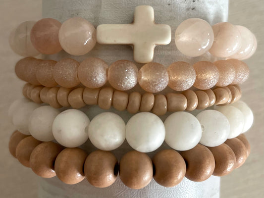 Neutral Cross Bracelet Set
