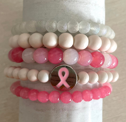 Breast Cancer Awareness Bracelet Set