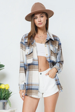 Load image into Gallery viewer, Yarn Dyed Plaid Shirt Jacket Shacket