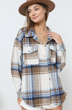 Load image into Gallery viewer, Yarn Dyed Plaid Shirt Jacket Shacket