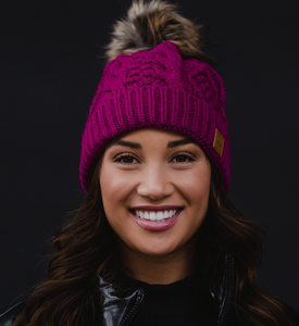 Cable Knit Pom Hat