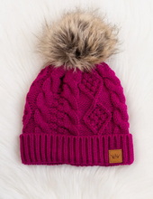Load image into Gallery viewer, Cable Knit Pom Hat