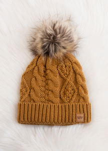 Cable Knit Pom Hat