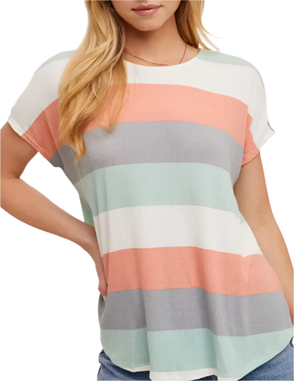 Multi Stripe Oversized Top