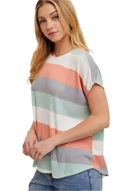 Multi Stripe Oversized Top