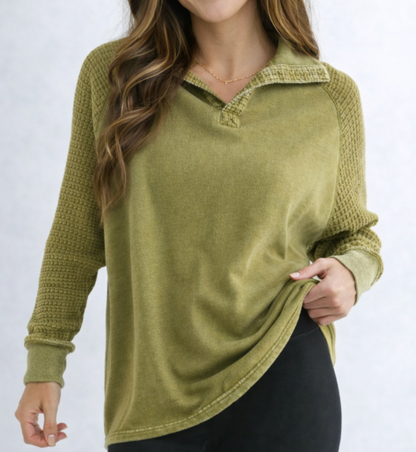 Ivy Waffle Knit Henley