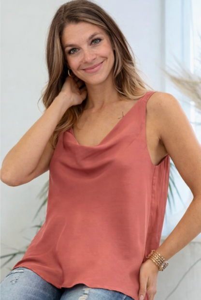 Sarah-Cowl Knit Tank