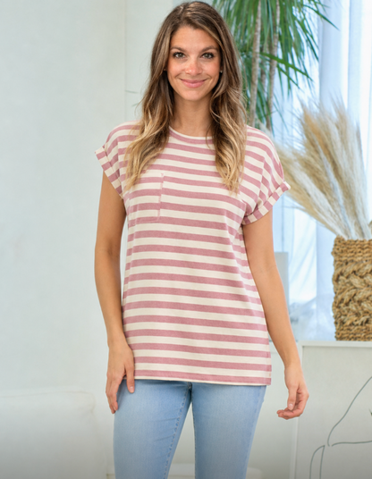 Cameron-Stripework cuffed Sleeve