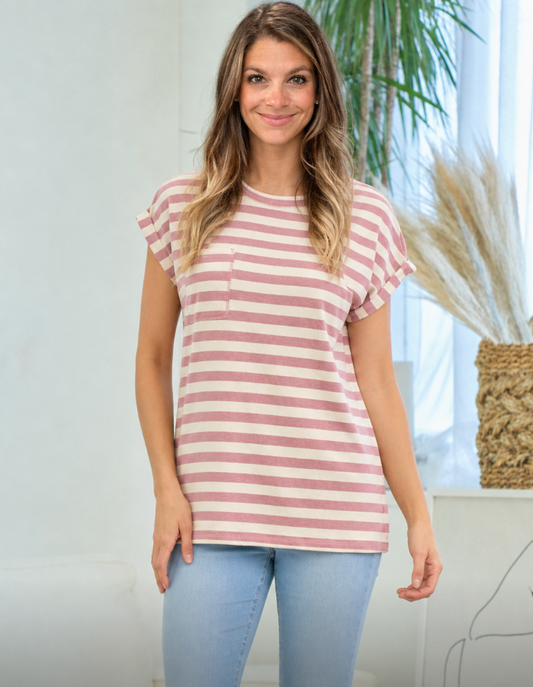 Cameron-Stripework cuffed Sleeve