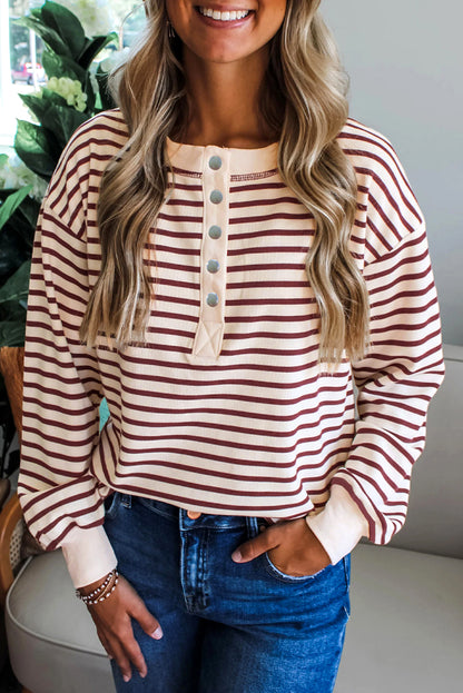 Red Dahlia Henley Top