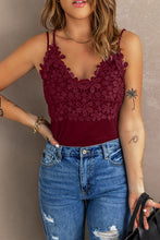 Load image into Gallery viewer, Casual Lace Overlay Strappy Hollow Out Camisole Top