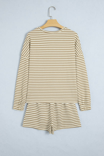 Brown Stripe Textured Set