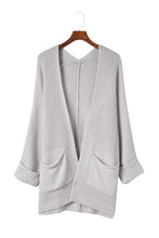 Load image into Gallery viewer, Khaki Batwing Sleeve Pocket Oversized Cable Knit Cardigan