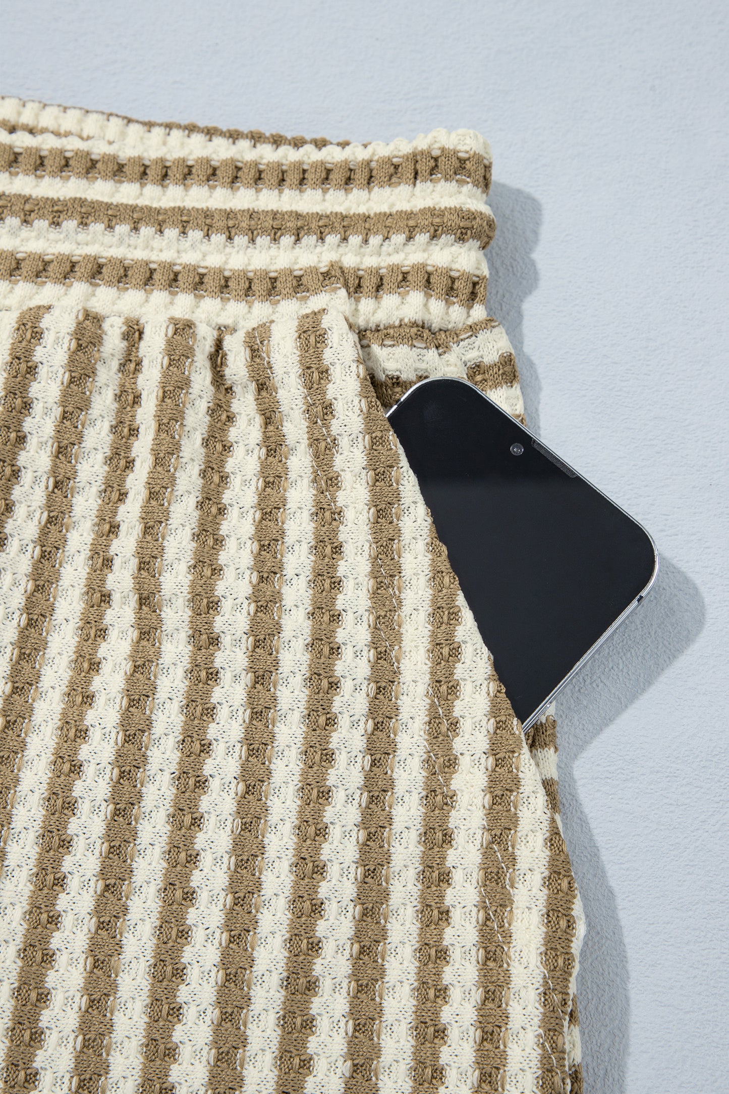 Brown Stripe Textured Set