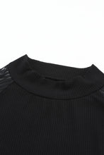 Load image into Gallery viewer, Ribbed Solid Color Striped Mesh Long Sleeve Top